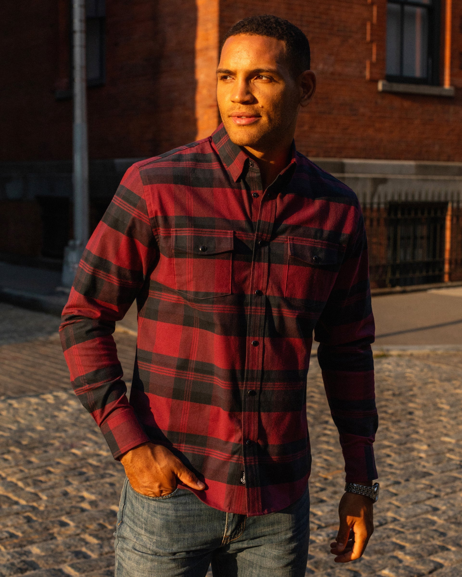 Rambler Flannel Pearl Snap Long Sleeve Shirt