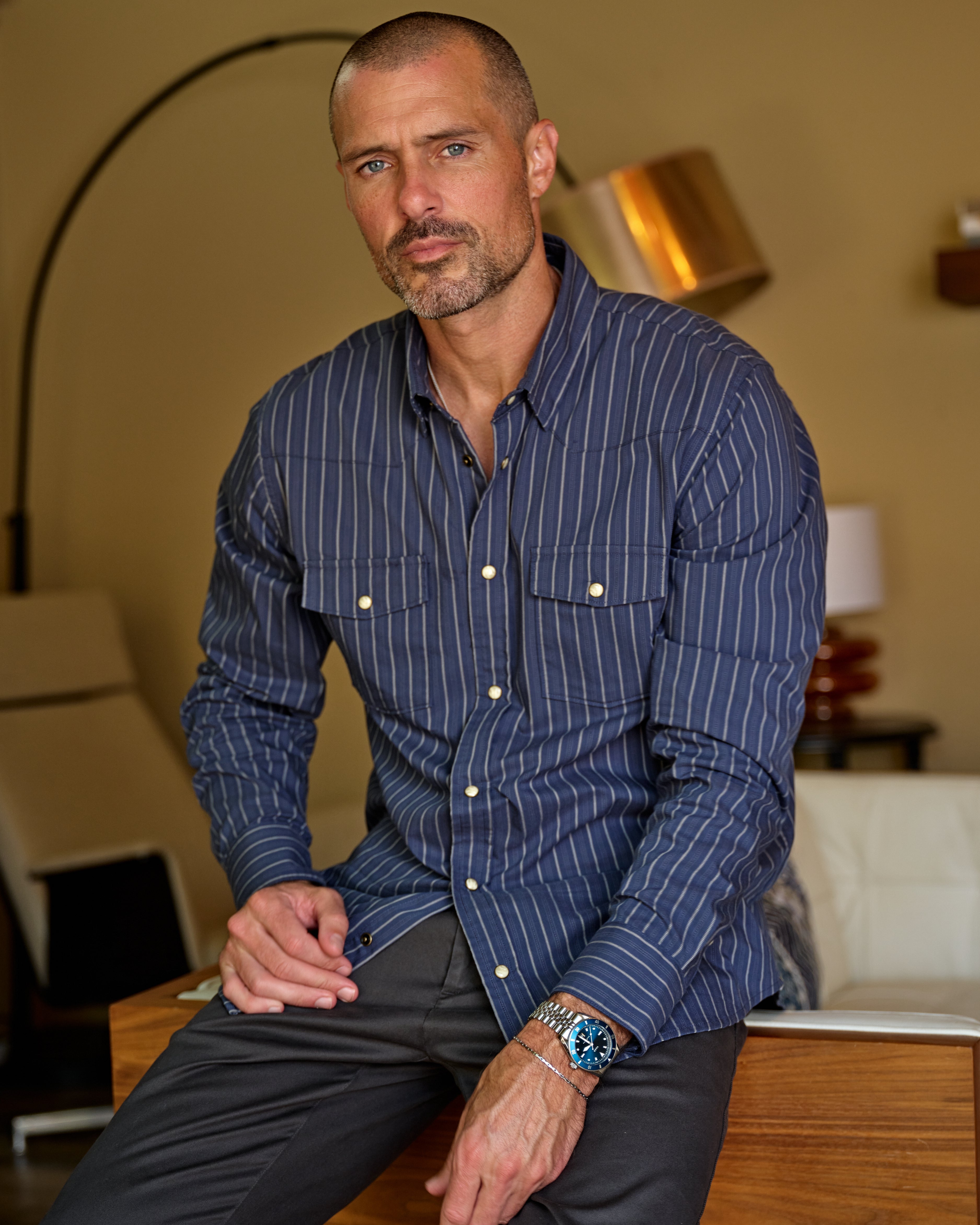Heritage Bar Stripe Pearl Snap Long Sleeve Shirt
