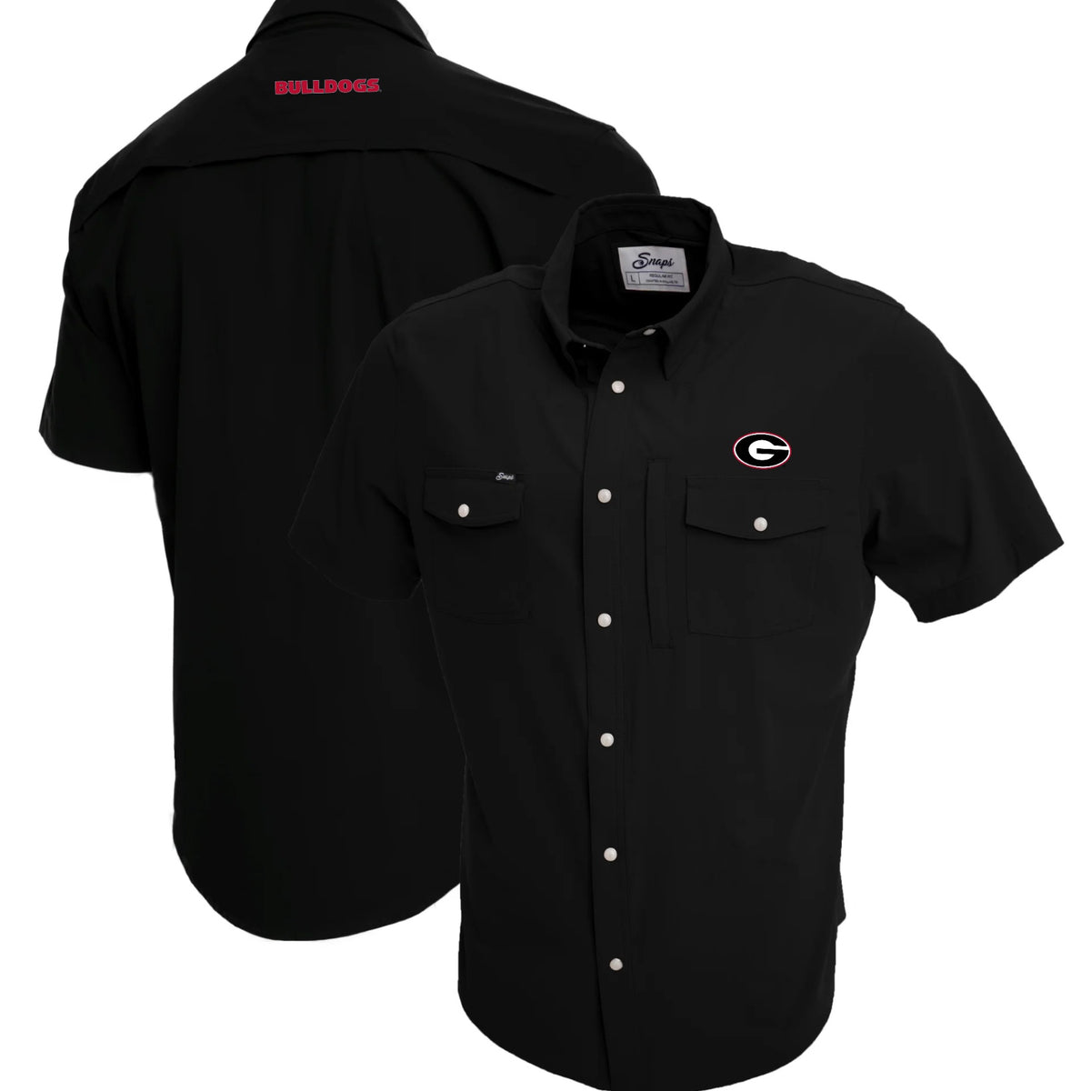university of georgia dress shirt Georgia Twill Button Down Long Sleeve Shirt University of Georgia - Primary Mark | Black