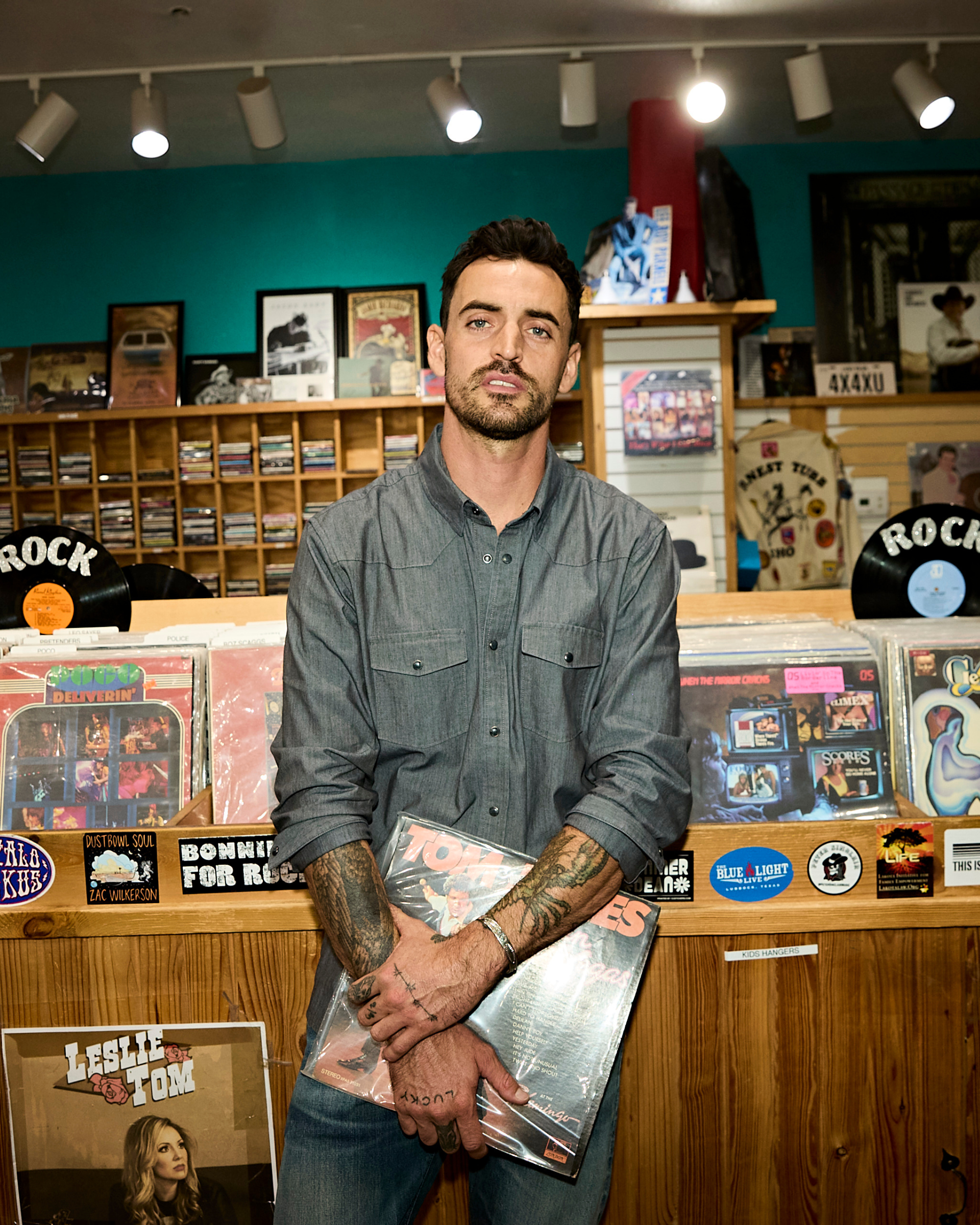 Heritage Ash Denim Pearl Snap Long Sleeve Shirt