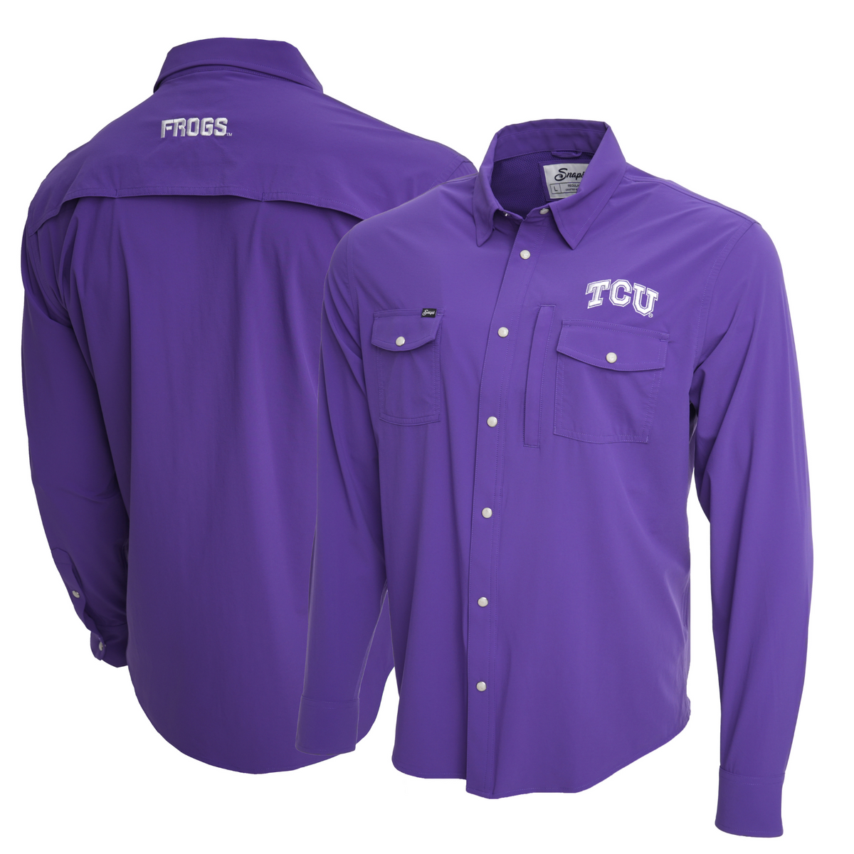 TCU Tailgater Pearl Snap Button Down Long Sleeve Shirt – Snaps