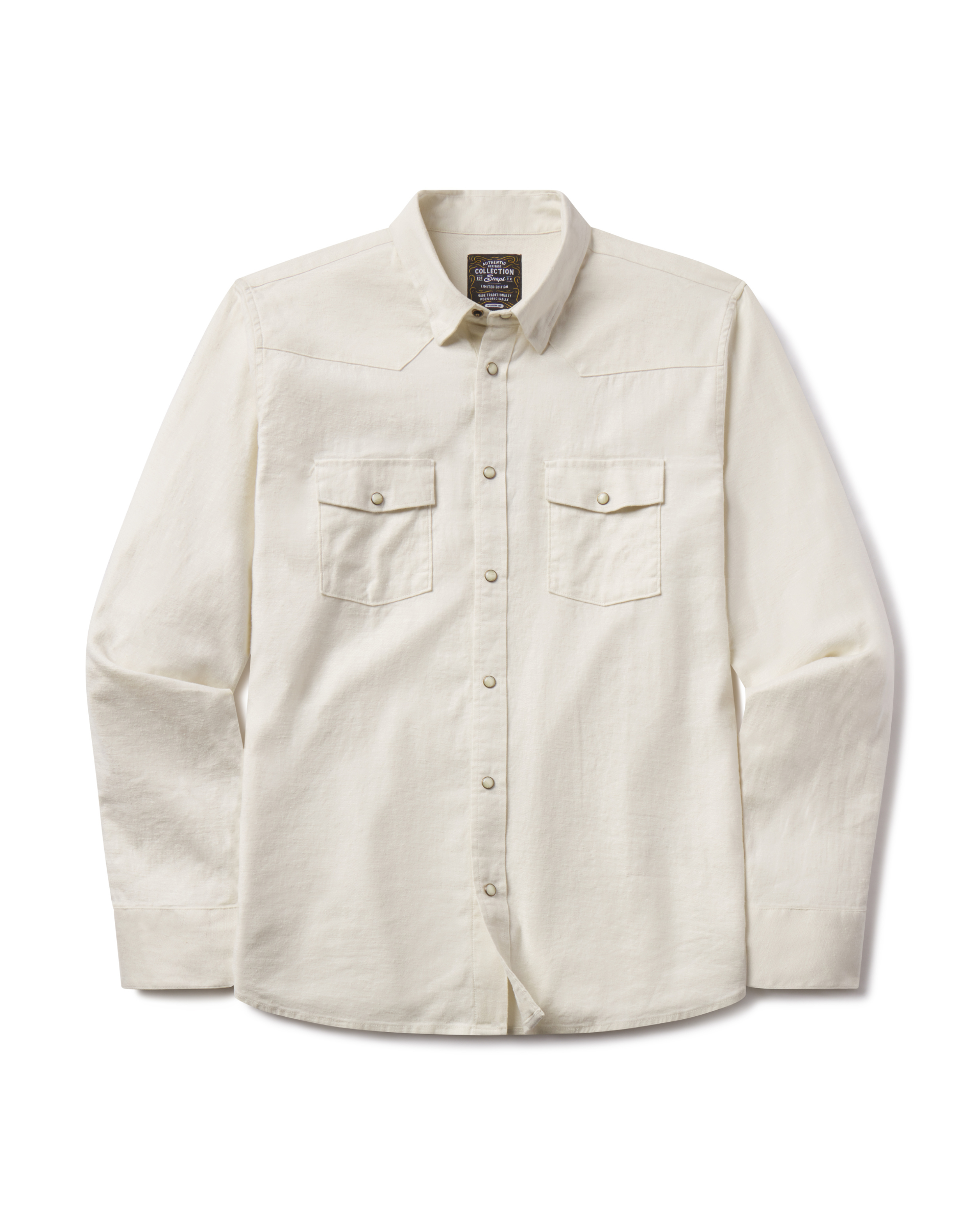 Heritage Linen Ivory Long Sleeve Pearl Snap