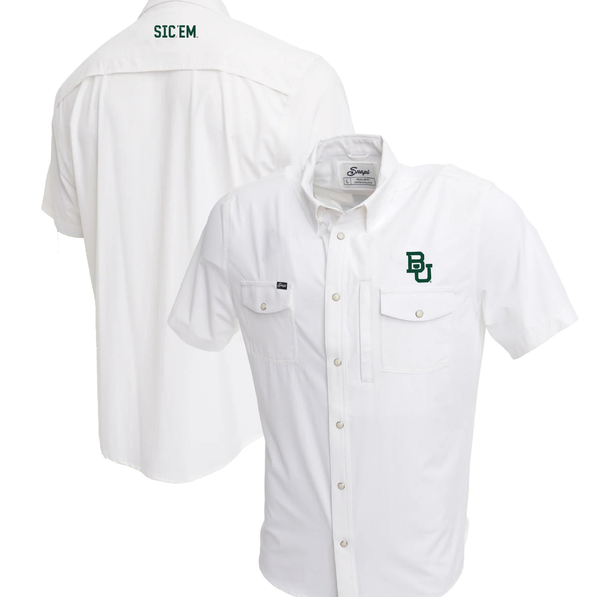 Baylor Buttons Baylor Tailgater Pearl Snap Button Down Short Sleeve Shirt – Snaps Clothing