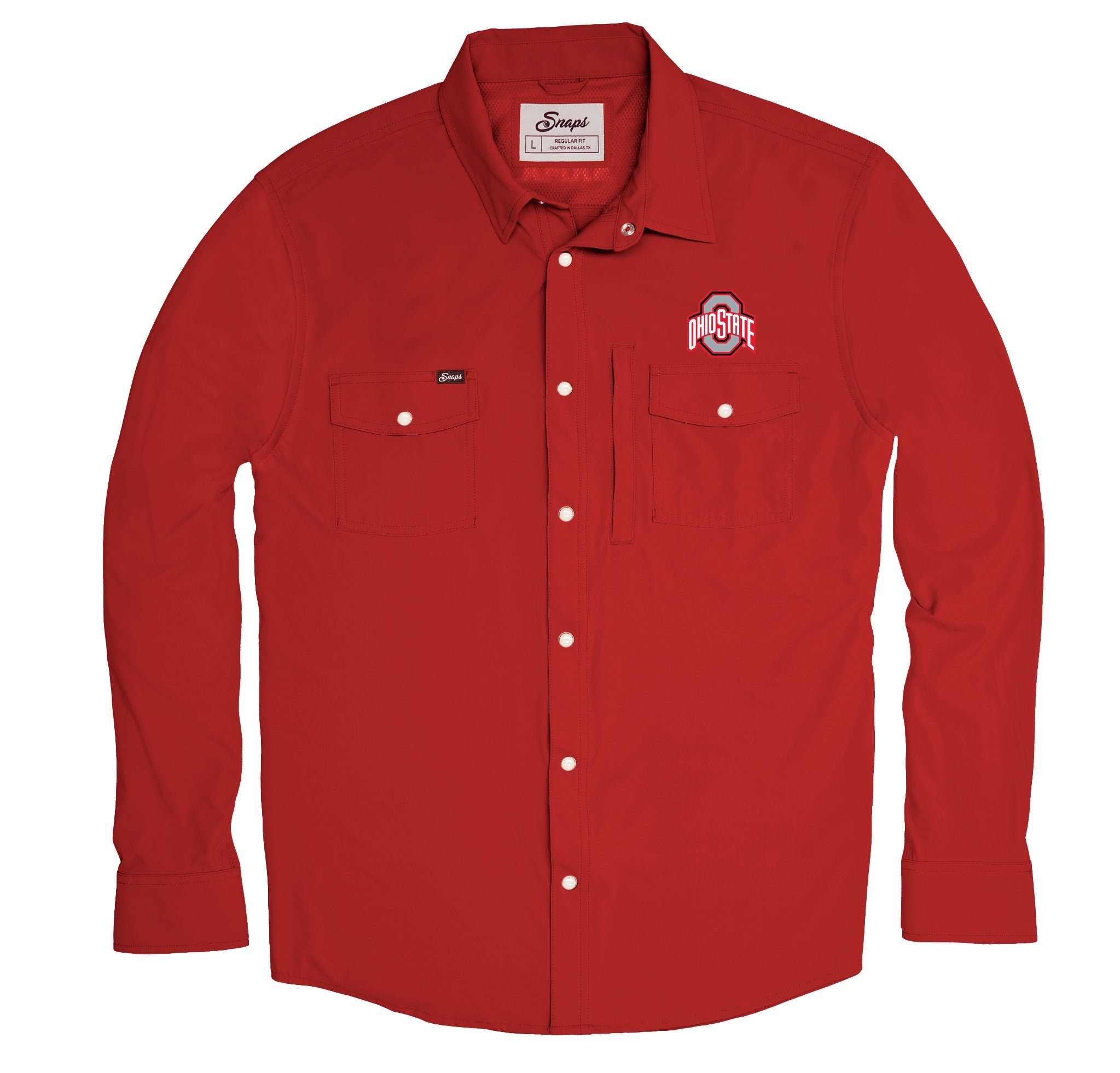 ohio state long sleeve dress shirt Men's Antigua Black Ohio State Buckeyes Porter Woven Tri-Blend Long Sleeve Button-Down Shirt Size: Small