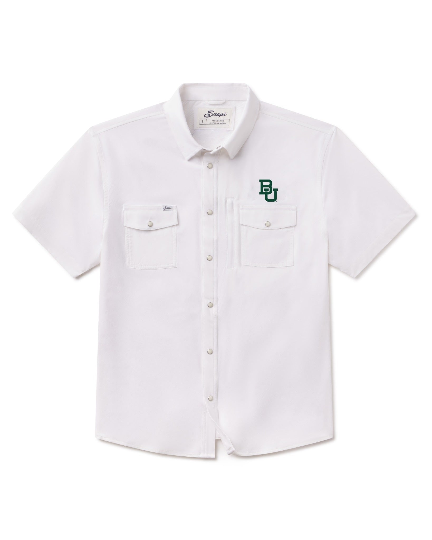 baylor dress shirt Baylor Tailgater Pearl Snap Button Down Long Sleeve Shirt White / l-tall