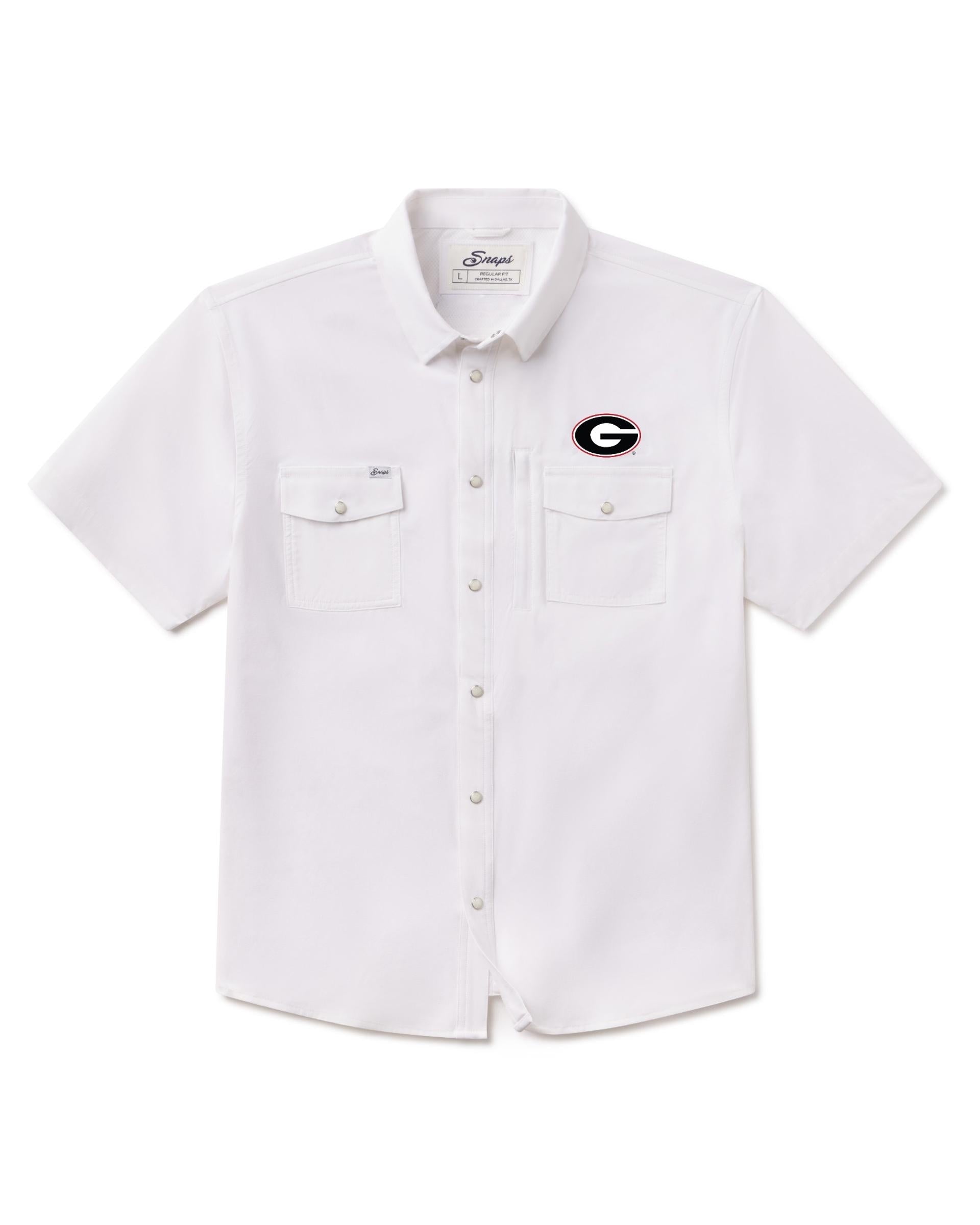 Georgia Tailgater Pearl Snap Button Down Short Sleeve Shirt