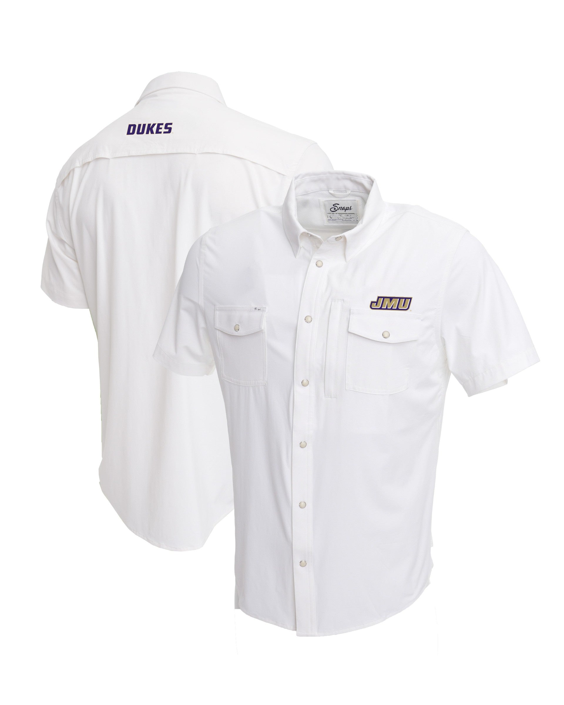 James Madison Tailgater Pearl Snap Button Down Short Sleeve Shirt