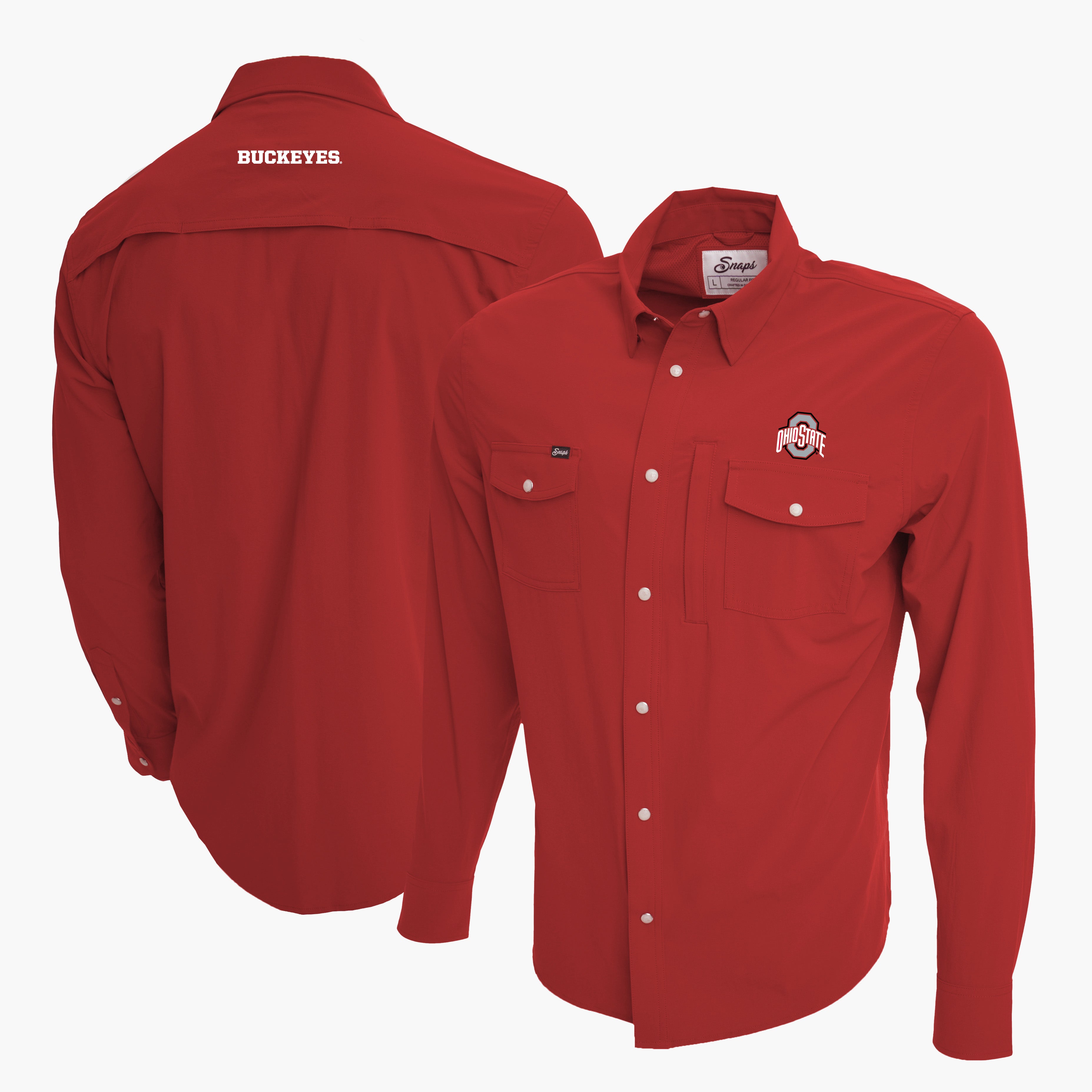 Ohio State Tailgater Pearl Snap Button Down Long Sleeve Shirt Crimson / xl-tall