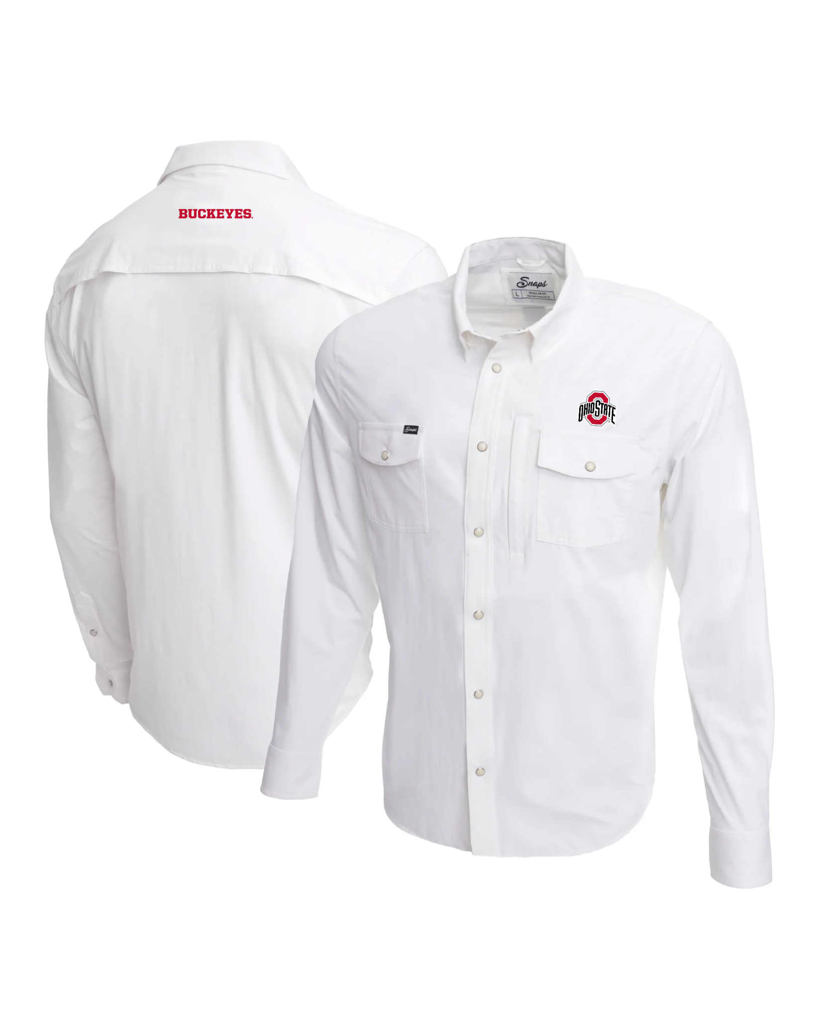 ohio state dress shirt Colosseum Ohio State Buckeyes Mens Black Shields Bowling Short Sleeve Dress Shirt, Black, Size 3X