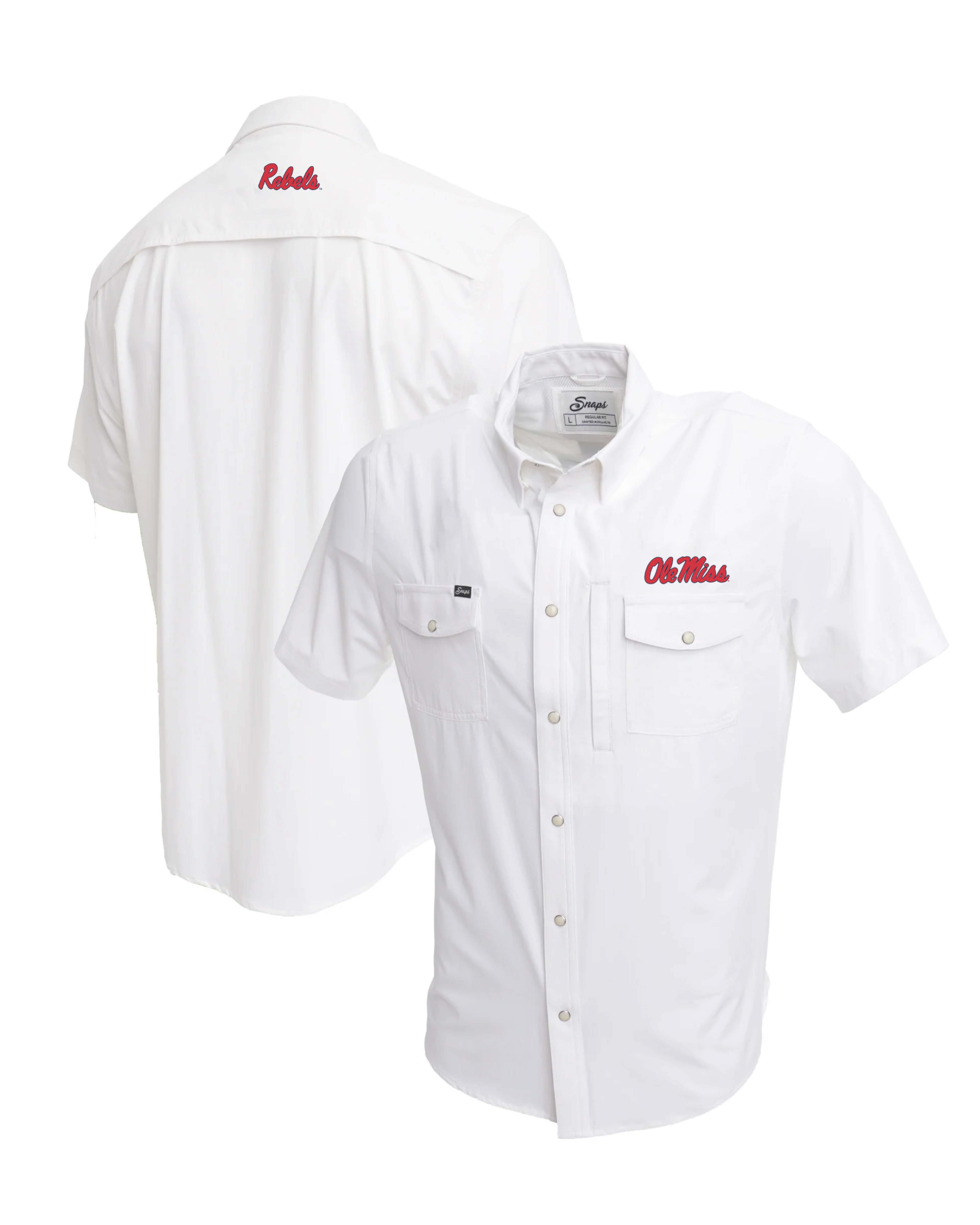 Ole Miss Tailgater Pearl Snap Button Down Short Sleeve Shirt