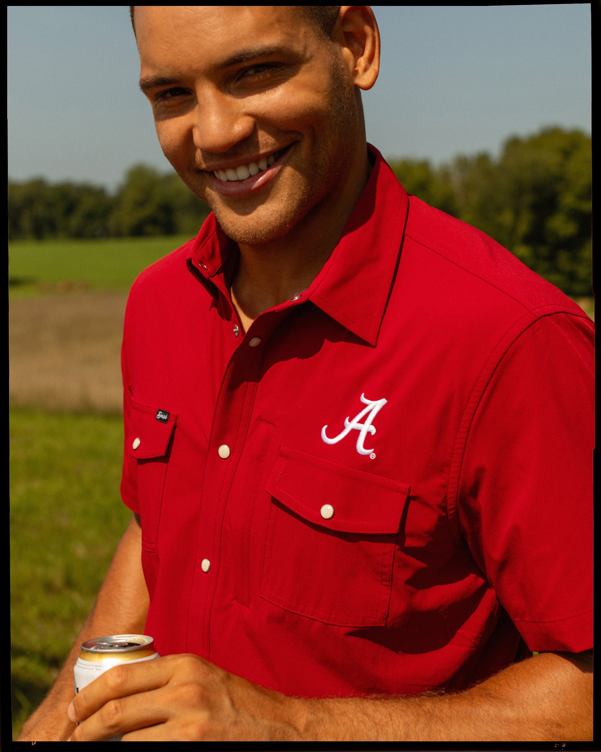 Alabama Tailgater Pearl Snap Button Down Short Sleeve Shirt