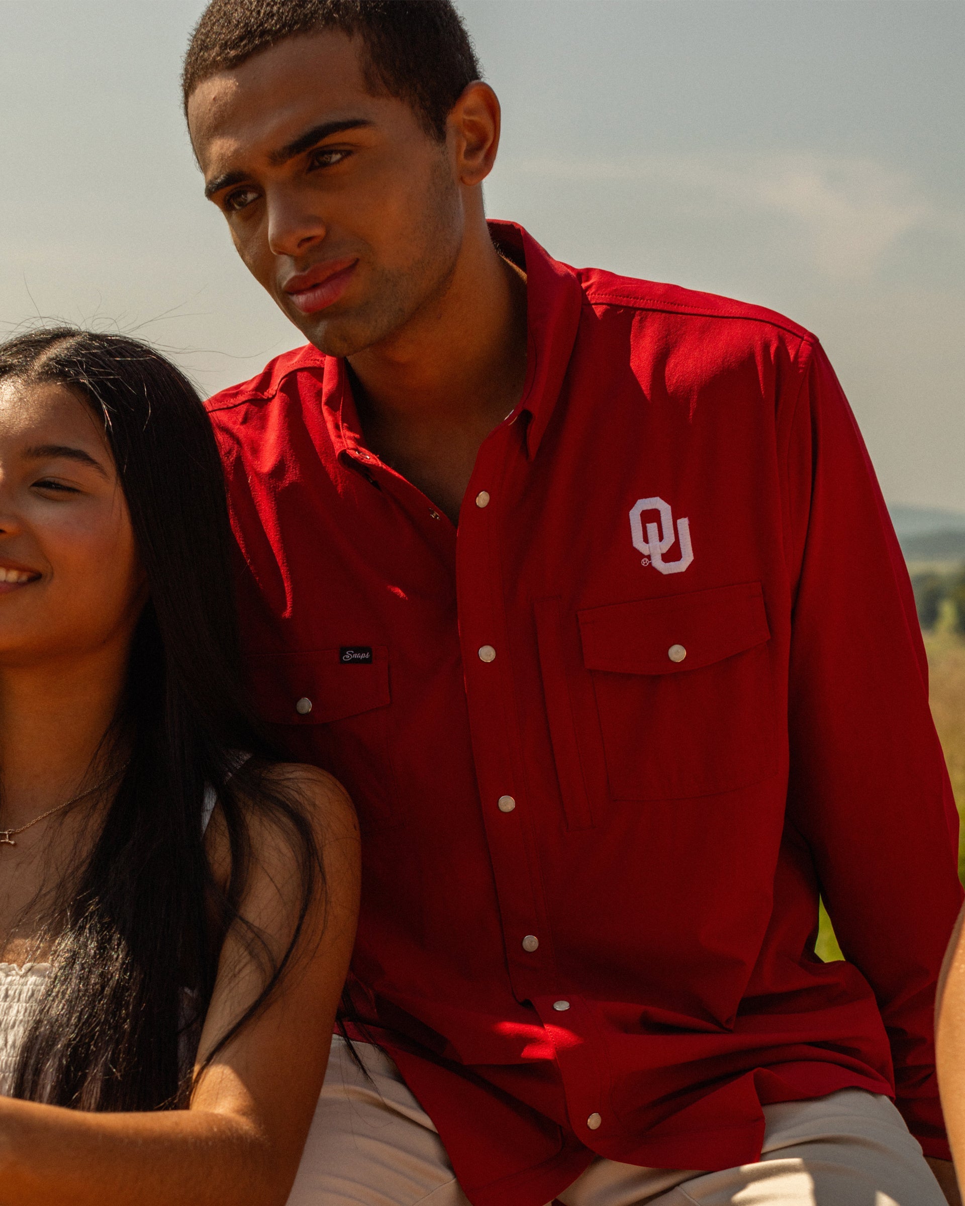 Oklahoma (OU) Tailgater Pearl Snap Button Down Long Sleeve Shirt