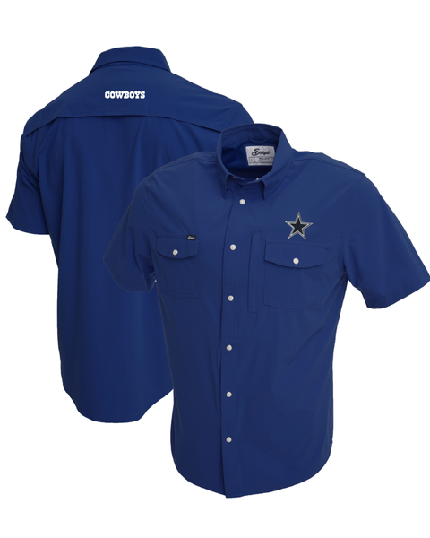 Dallas Cowboys Tailgater Pearl Snap Button Down Short Sleeve Navy / xxxl