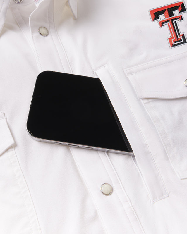 texas tech dress shirt Texas Tech Tailgater Pearl Snap Button Down Long Sleeve Shirt Beveled Logo