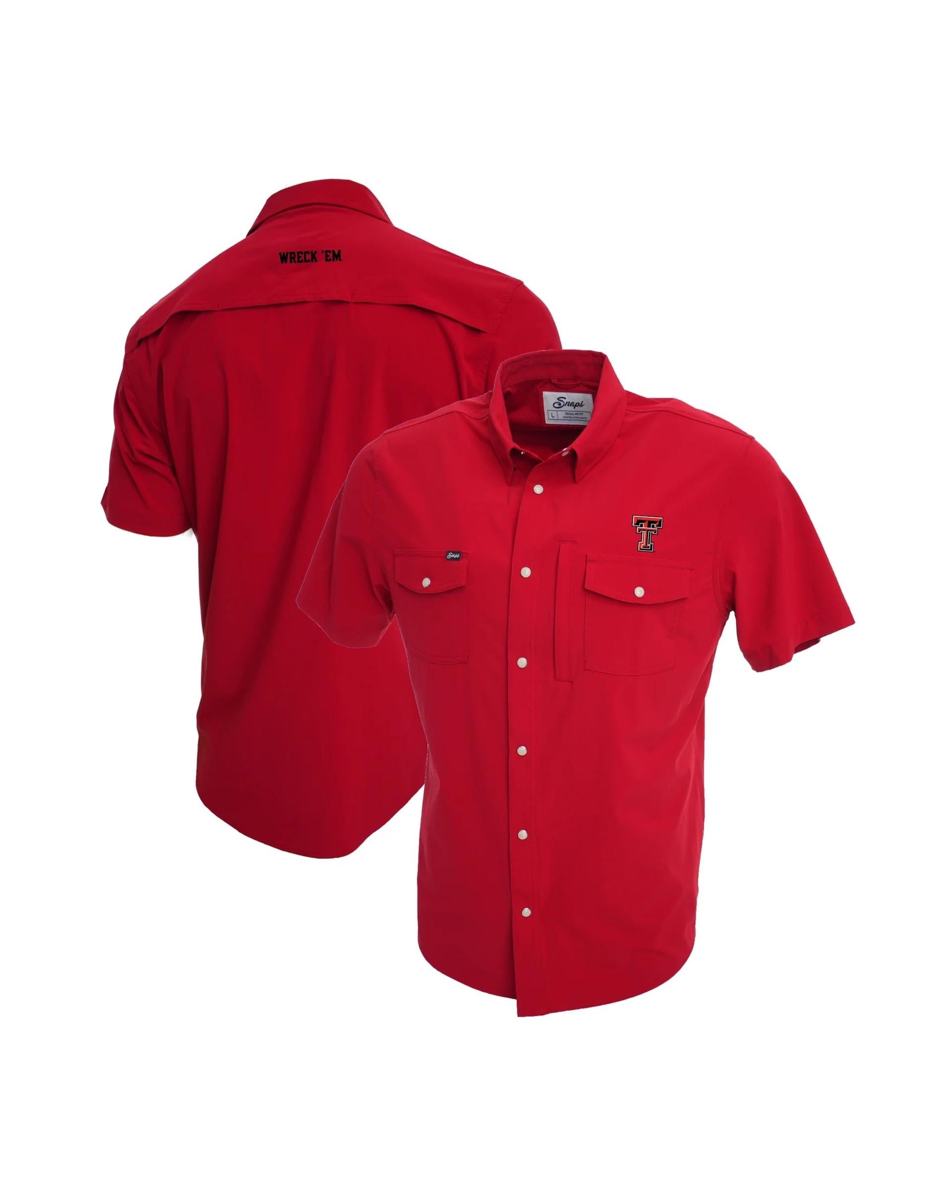 2022AW　SWITCHING SNAP BUTTON SHIRT 2 Texas_Tech_Red_SS_-_3D_-
