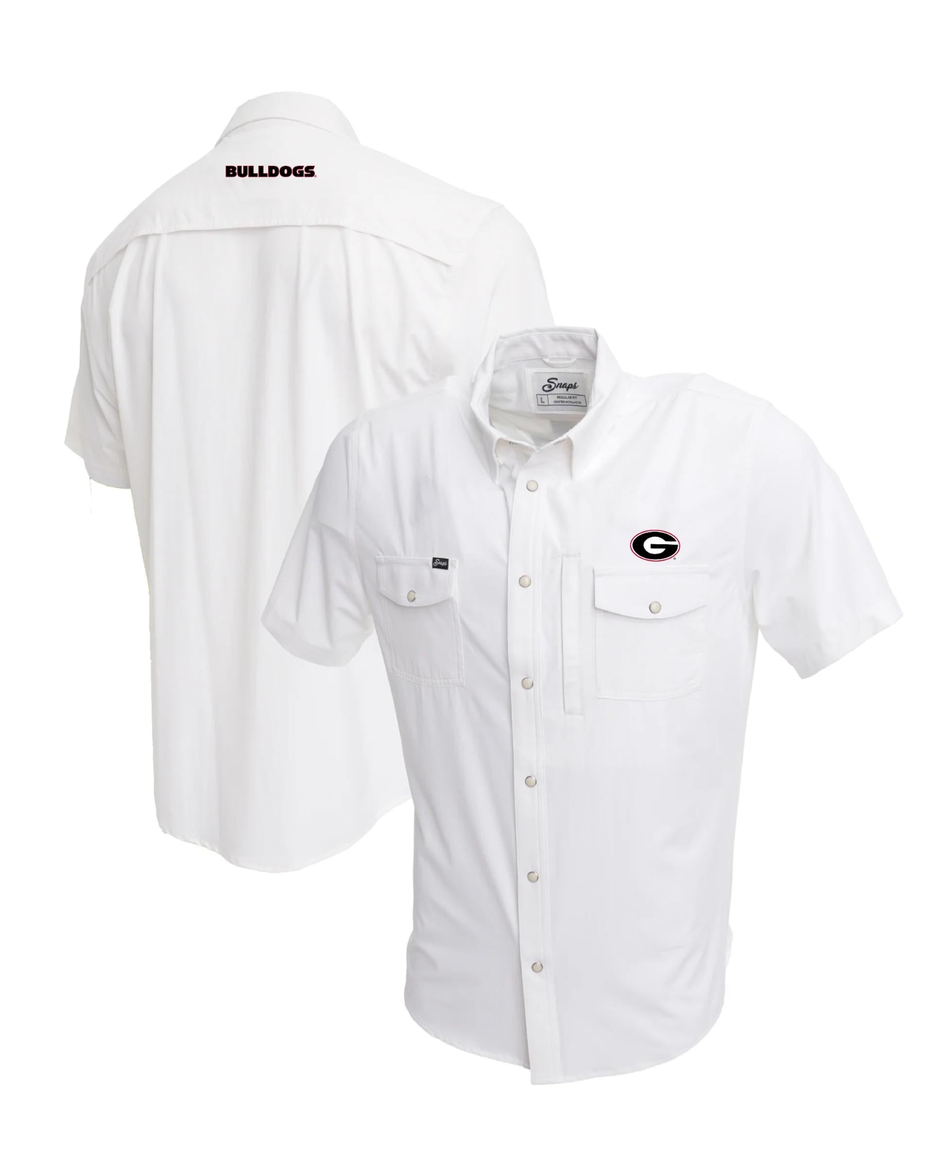 Georgia Tailgater Pearl Snap Button Down Short Sleeve Shirt