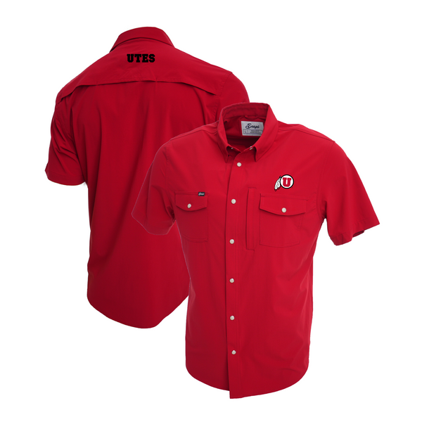 Utah Tailgater Pearl Snap Button Down Short Sleeve Shirt – Snaps
